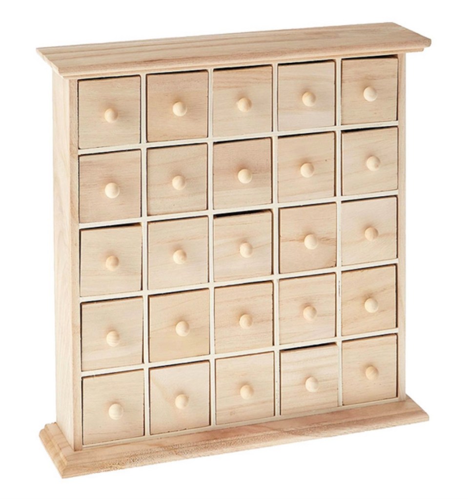 Calendrier de l'Aven en bois brut