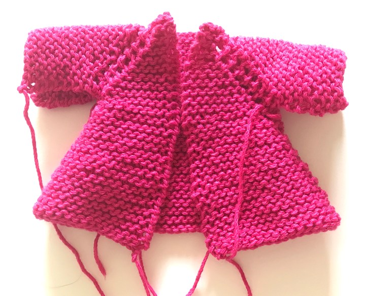 Manteau partie tricot fini