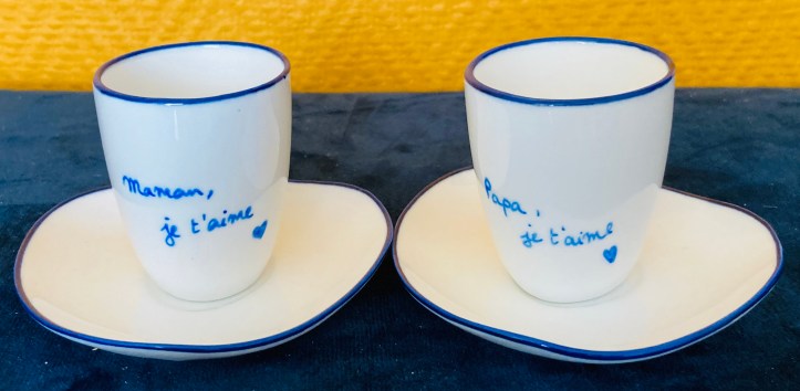 Tasses terminées Papa et Maman je t'aime