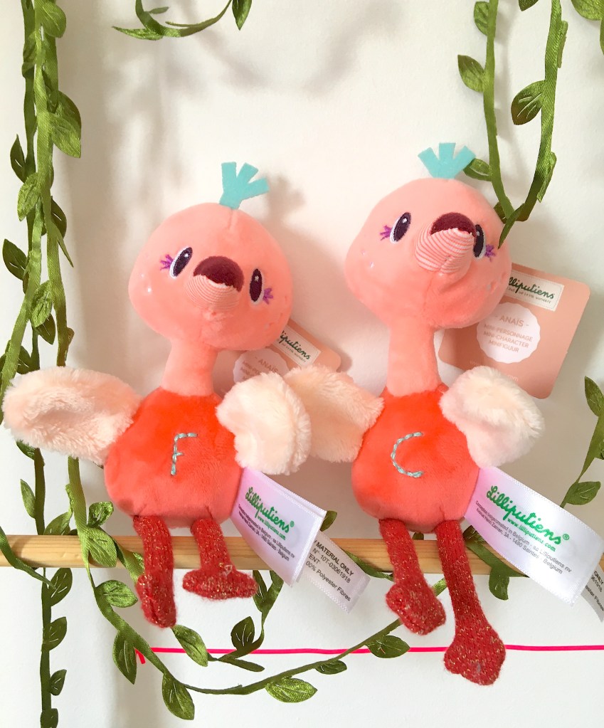 Deux flamands roses sur une branche