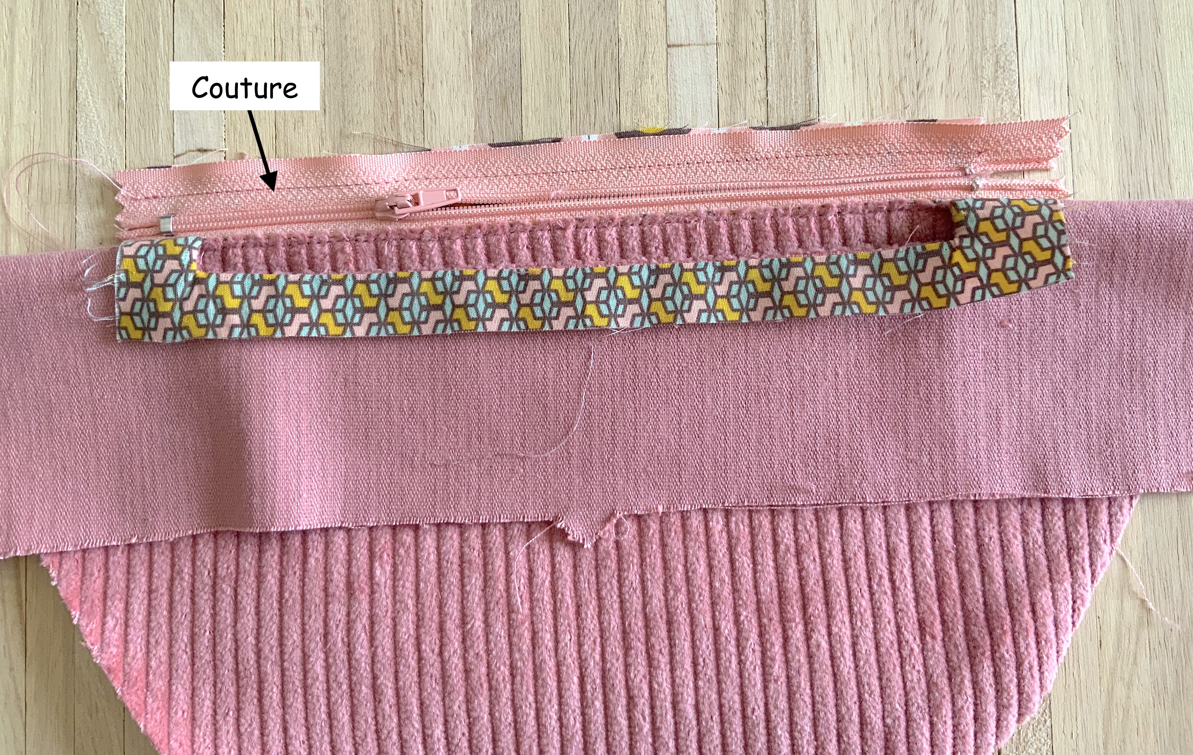 Couture 2 ème coté zip