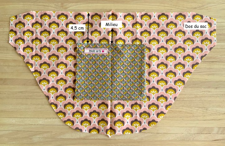 Poche face arrière du sac