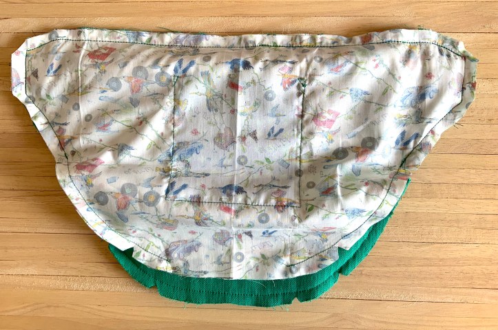 Envers du sac face doublure 